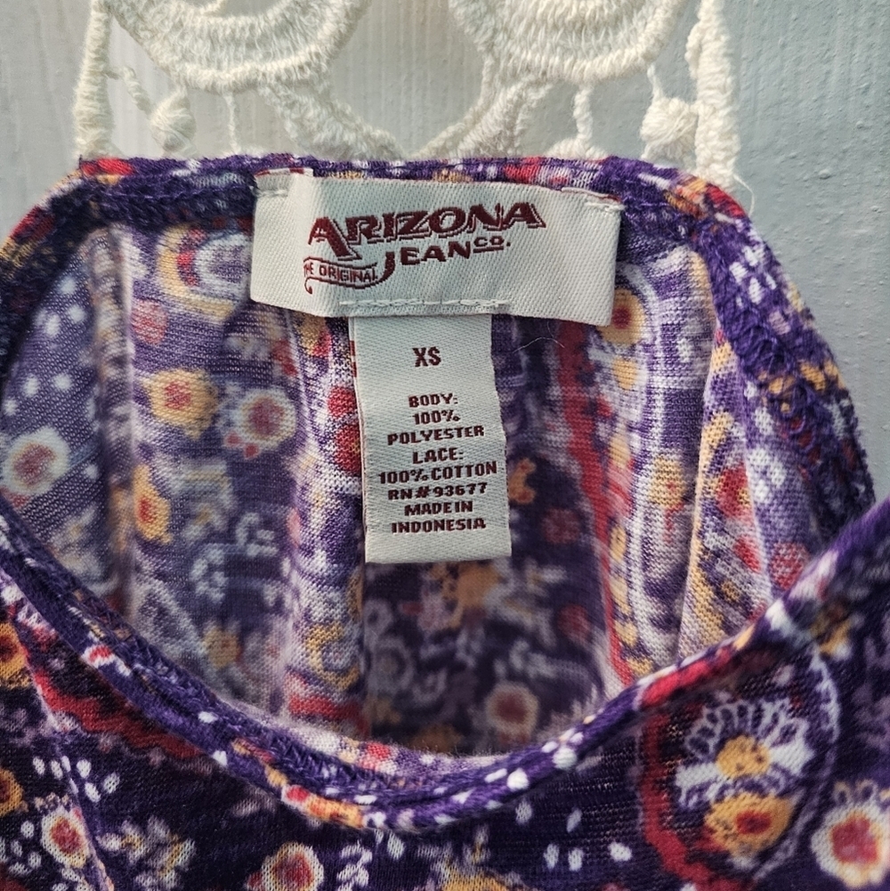 Arizona Jean Company Purple Paisley Top - Picture 4 of 4